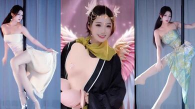 抖音360w粉擦边网红 坏空空 直播Cos猪八戒袒胸露乳火爆全网 火辣身材曲线臀腰比堪称完美！